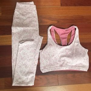 Gymshark fleur texture Dusty Pink Marl Set